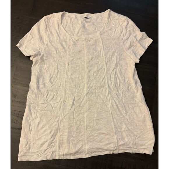 Chico's White The Ultimate Tee with Front Hip Pockets - Sz 2 (Large/12) - Picture 4 of 10